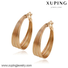 92786- Xuping Boucles d&#39;oreilles rondes en or à la mode